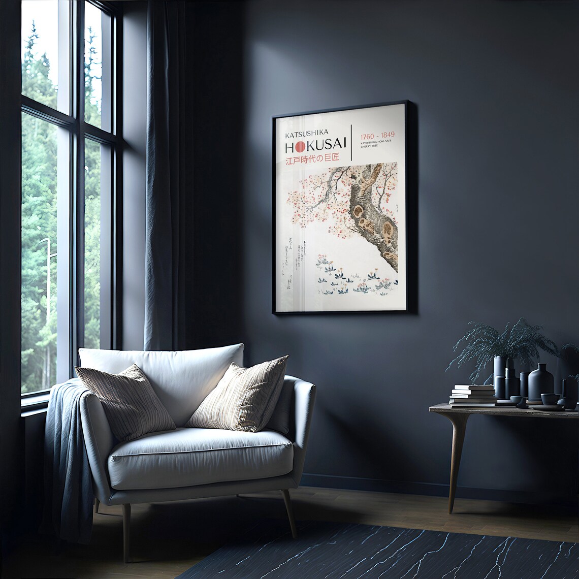 Hokusai Japanese Poster, Modern Japandi Gallery Art - Image 2
