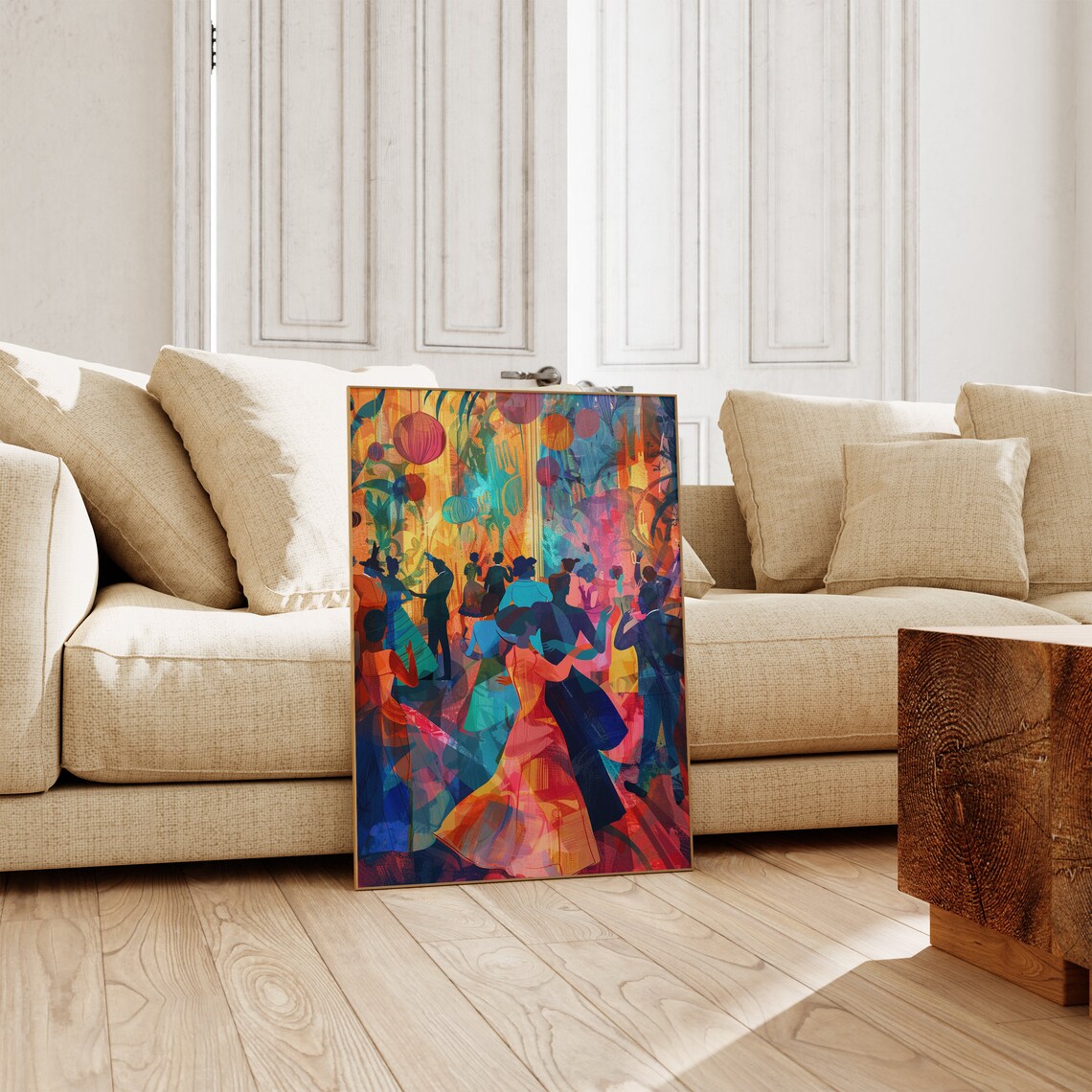 Colorful Ballroom Dance Lanterns Couples Celebration Art Poster - Image 2