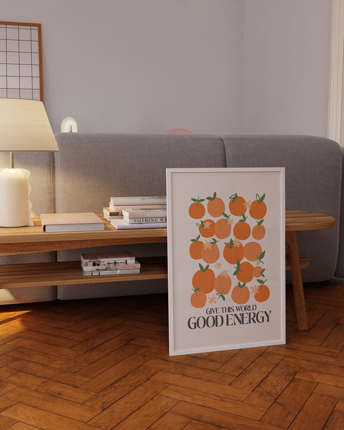 Give This World Good Energy Citrus Orange Kitchen Quote Poster - Image 4