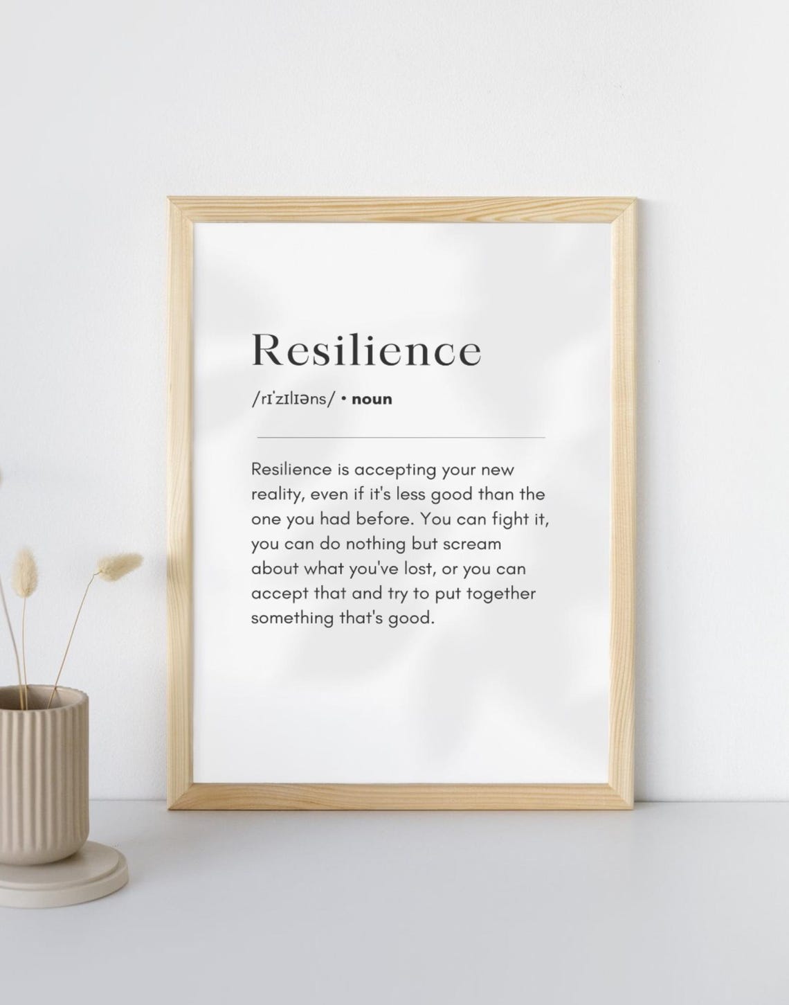 Resilience Definition Dictionary Style Inspirational Healing Poster