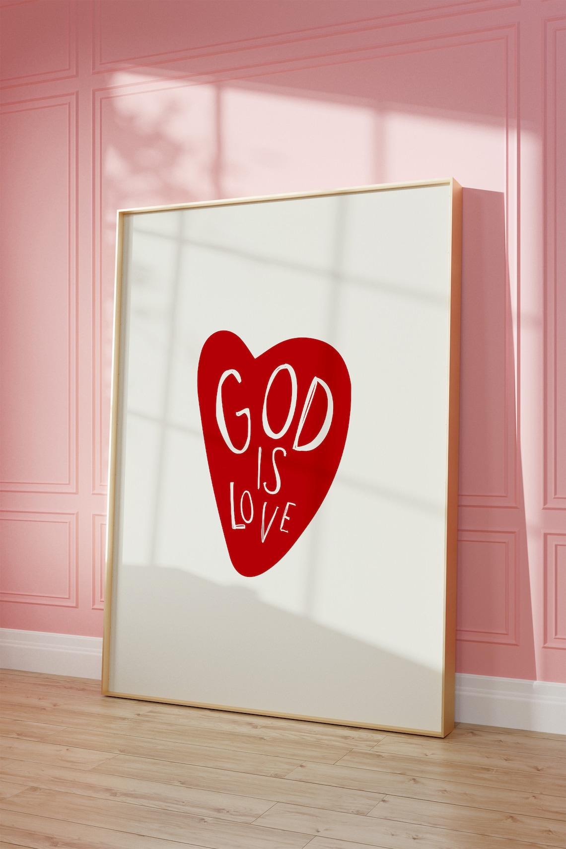 God Is Love Minimalist Heart Christian Art Print - Image 3