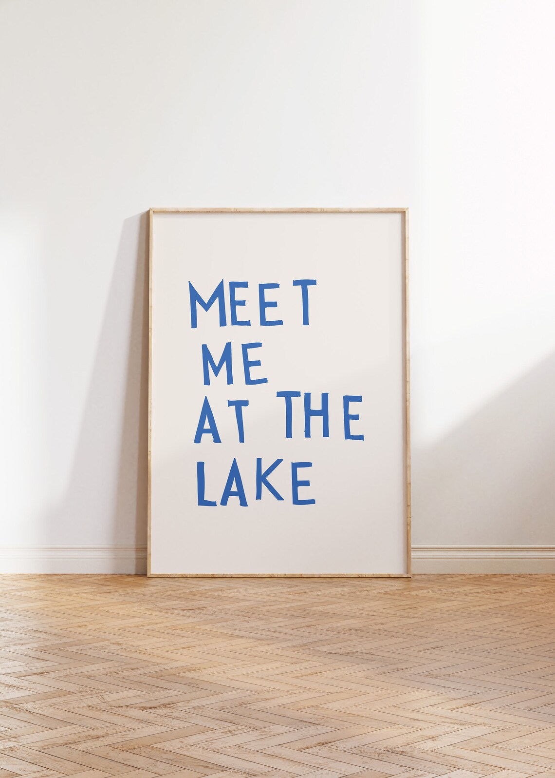 Meet Me At The Lake Blue Typography Lake House Cabin Decor Poster - Image 4