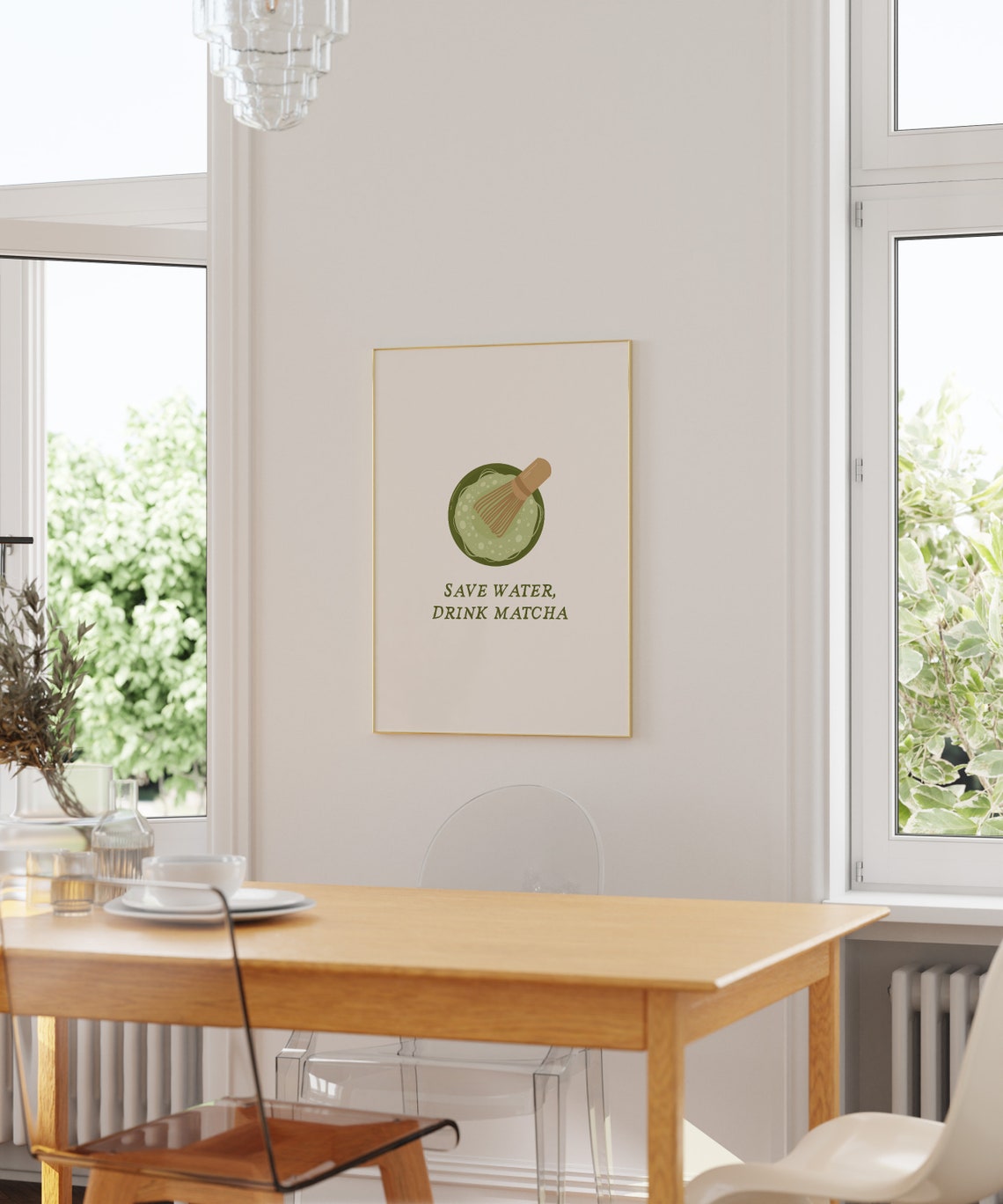 Matcha Print Cute Kitchen Decor Matcha Wall Art Coffee Bar Decor Funny Matcha Poster Green Tea Art Print 1 Print - Image 2