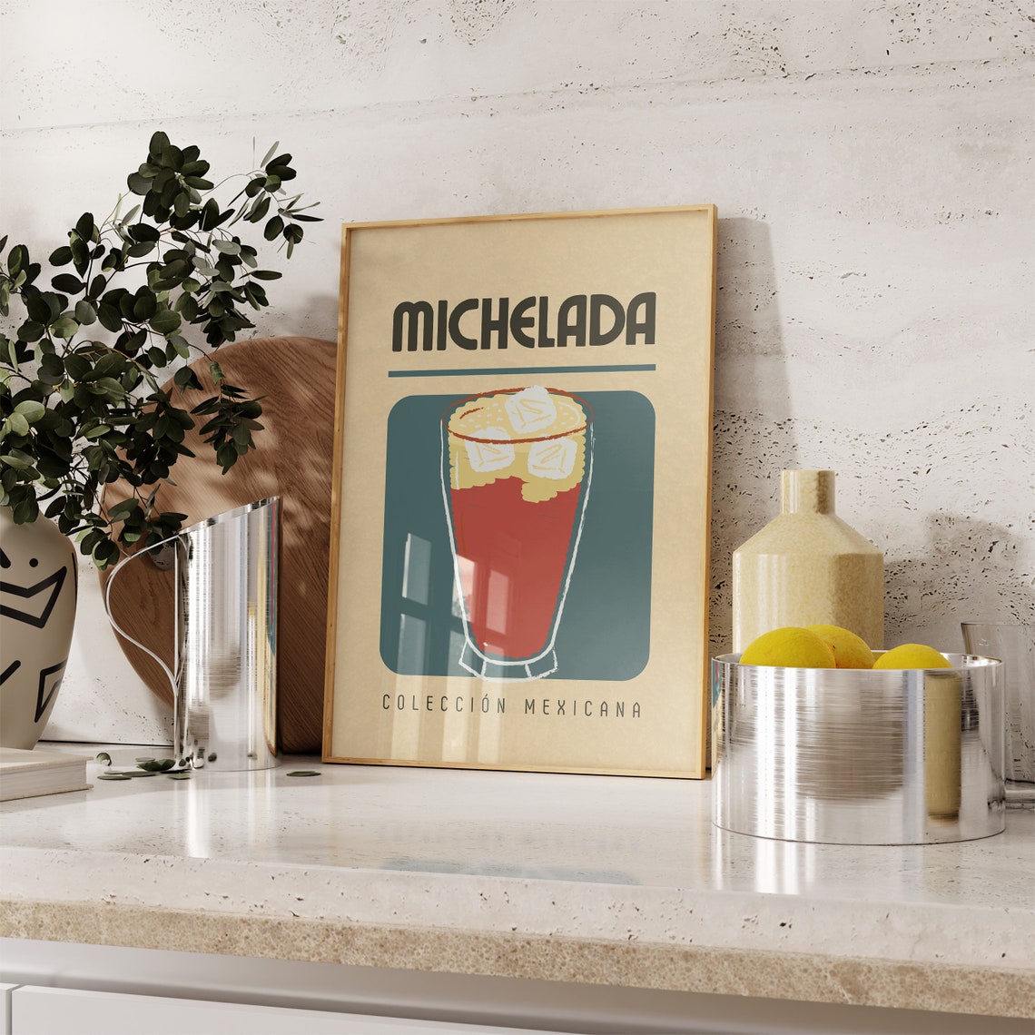 Bold Michelada Coleccion Mexicana Retro Cocktail Happy Hour Poster - Image 4