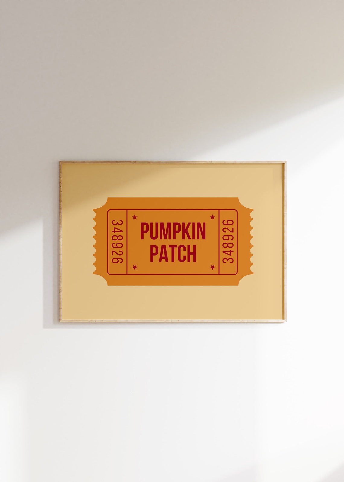 Pumpkin Patch Ticket Stub Fall Festival Horizontal Decor Poster - Image 4