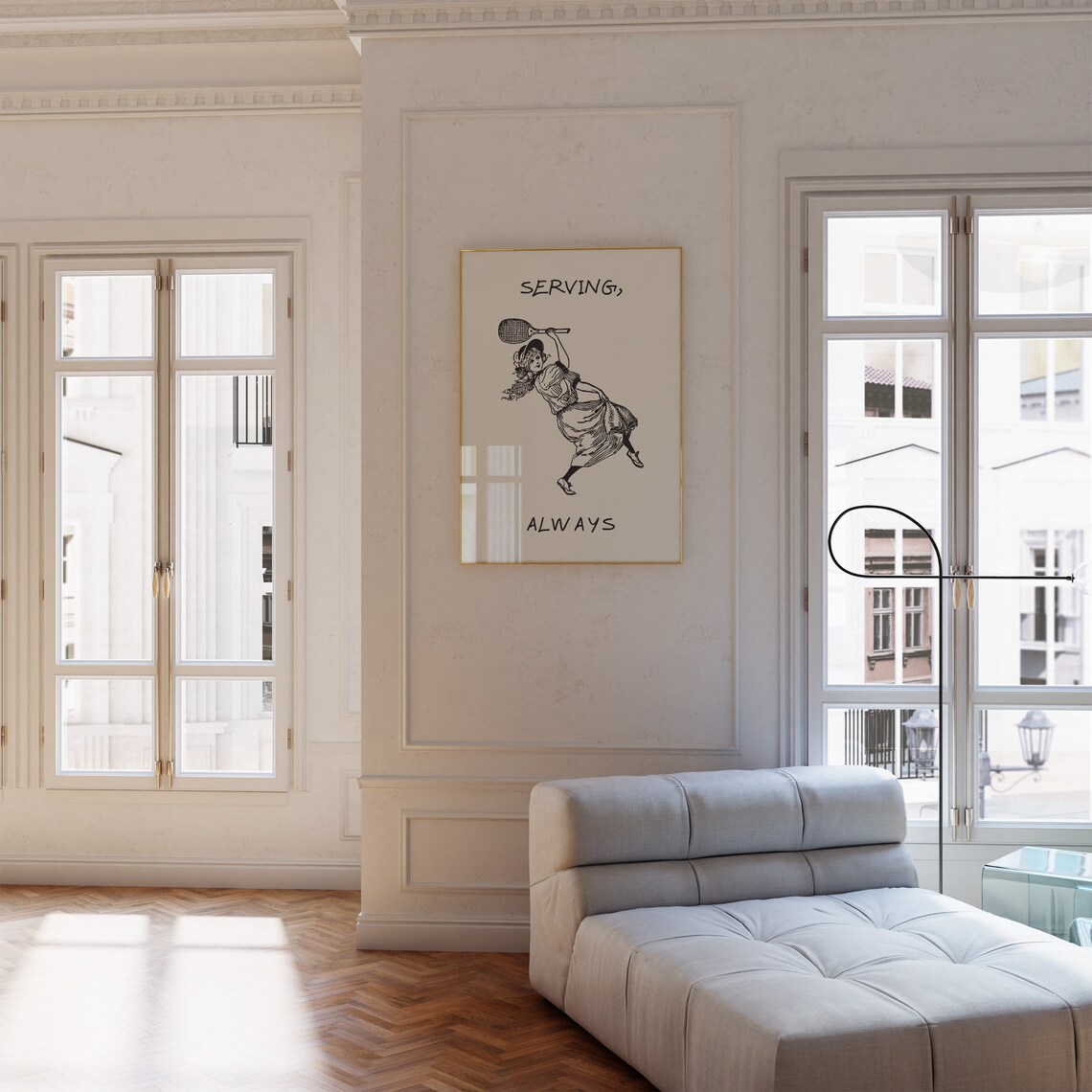 Vintage Tennis Positive Quote Art Print, Bedroom Decor - Image 3