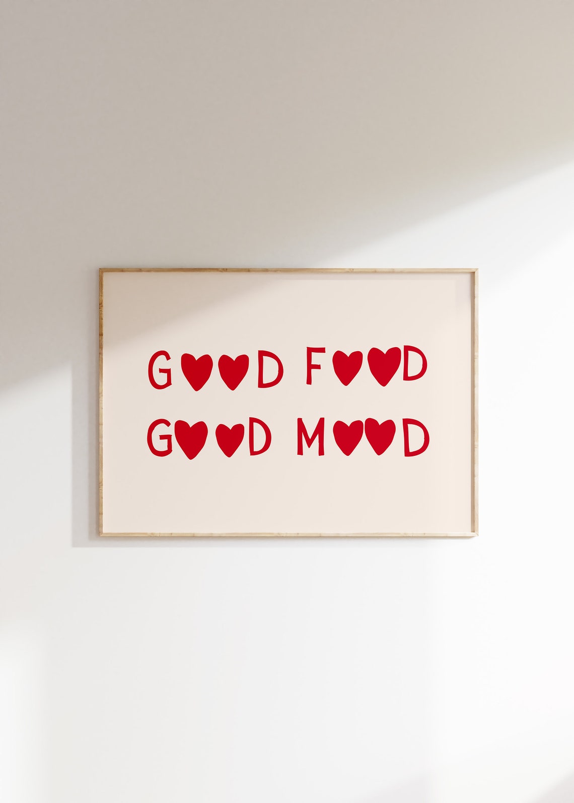 Aesthetic Kitchen Decor Funny Food Poster Red Minimalist Heart Wall Art Cute Kitchen Quote Art Horizontal Print 1 Print - Image 4