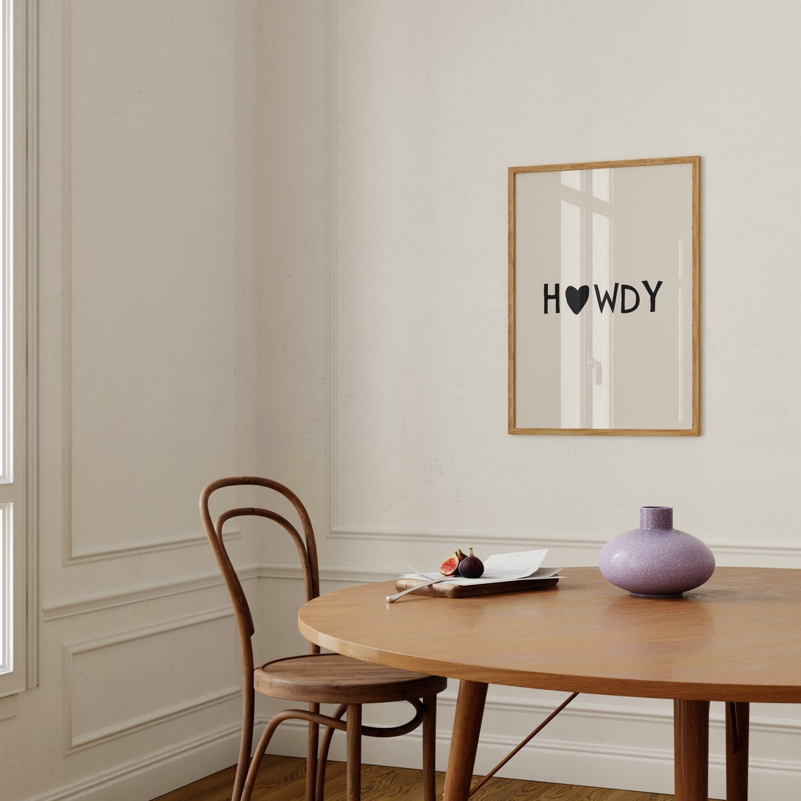 Howdy Black Heart Letter Western Greeting Poster for Entryway Decor - Image 2