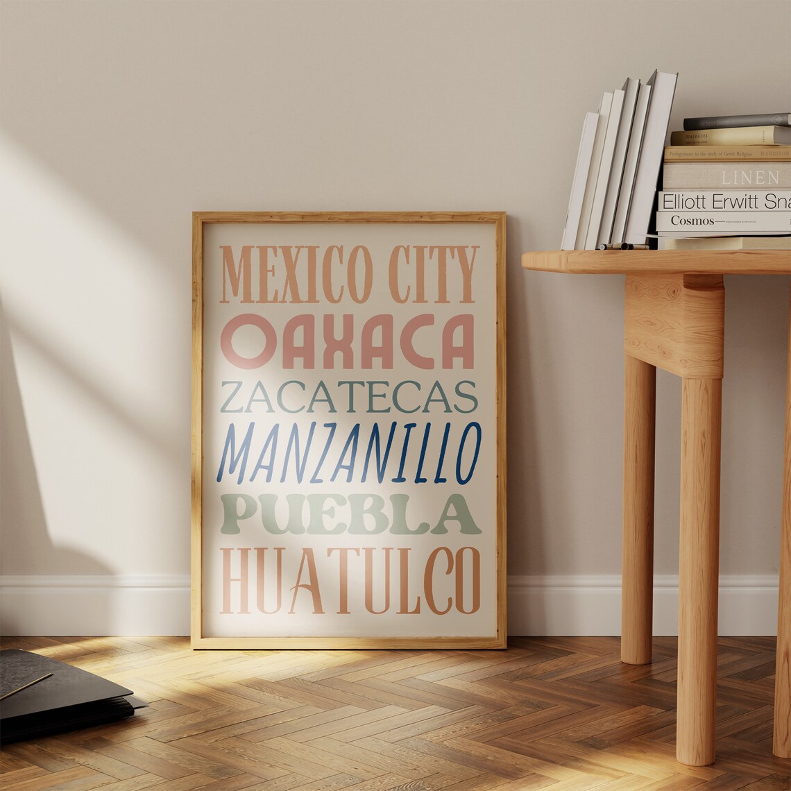 Mexican Cities Typography List Mexico Travel Destinations Poster - Image 3