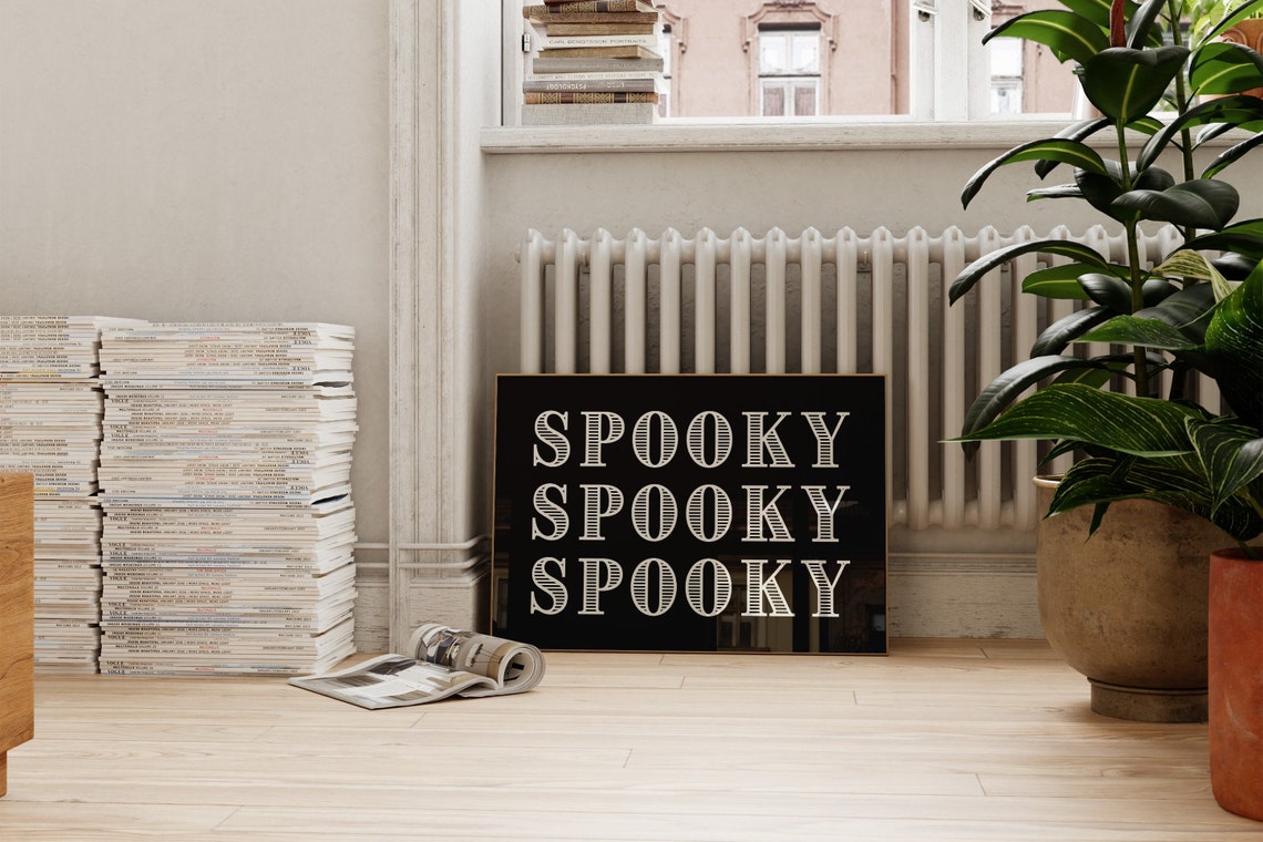 Bold Spooky Typography Halloween Horizontal Statement Wall Art - Image 3