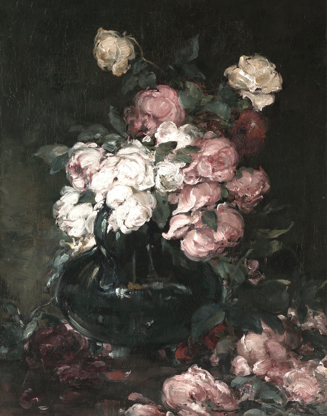 Vintage Floral Still Life, Flower Vase Art Print - Image 3