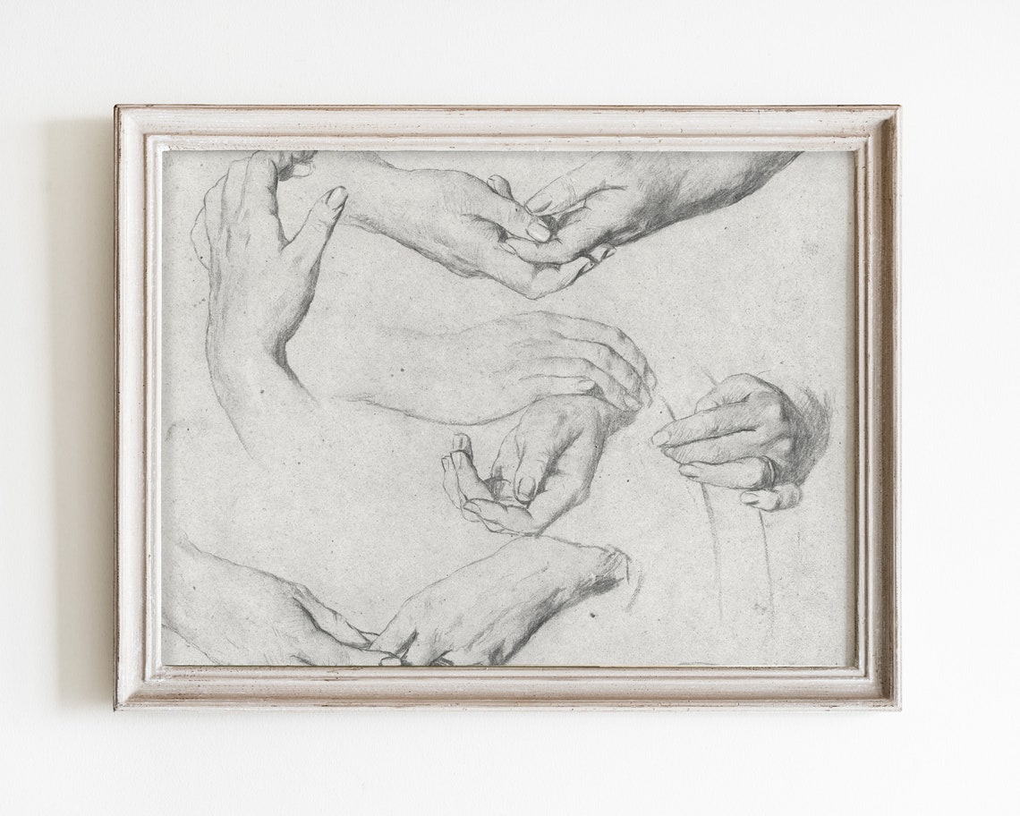 Minimalist Figure Drawing Line Art, Vintage Print