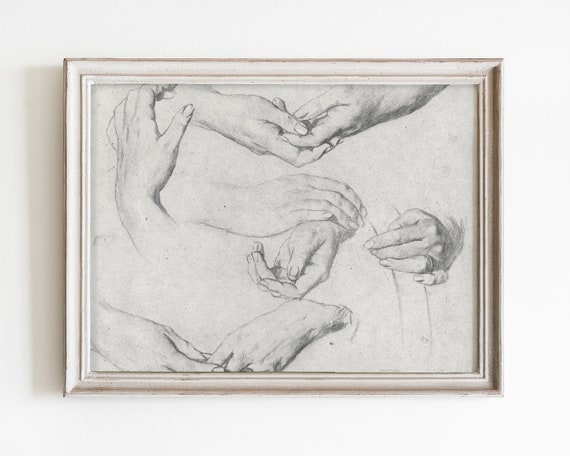 Minimalist Figure Drawing Line Art, Vintage Print