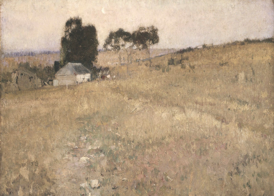 Neutral Abstract Landscape, Vintage Oil Painting Art Print - Image 2