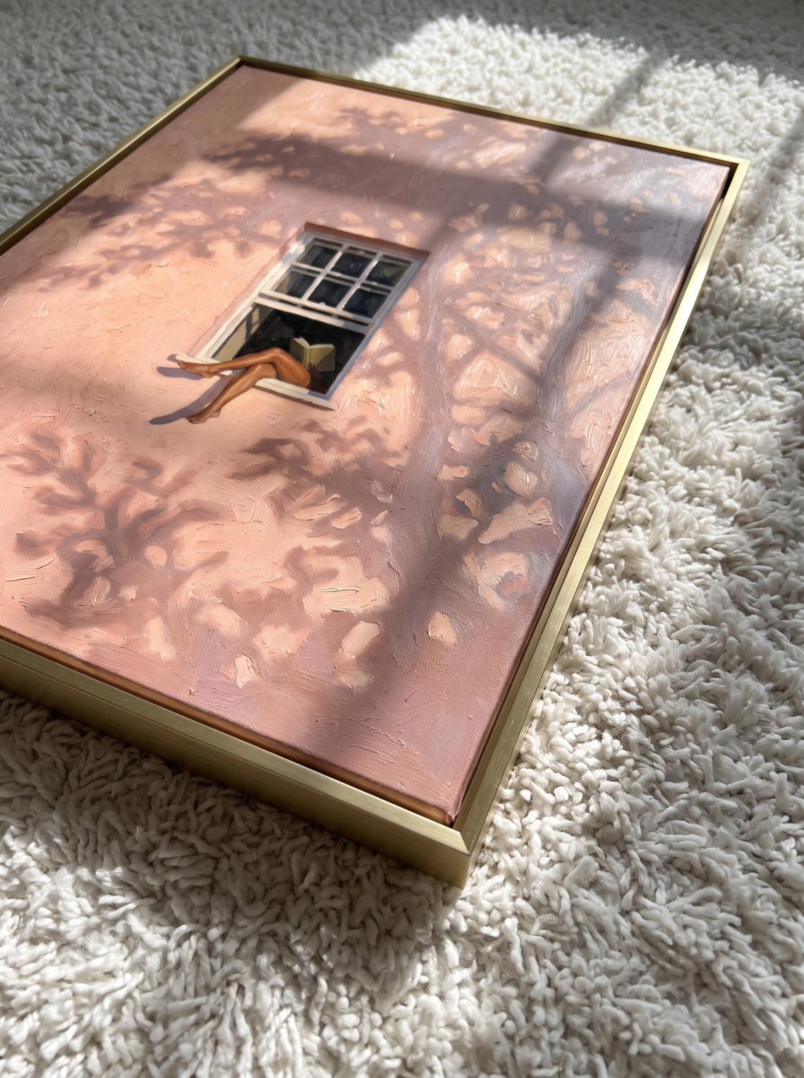 Blush Window Wall Art Pink Print Reading Black Girl Feminine Abstract Decor - Image 6