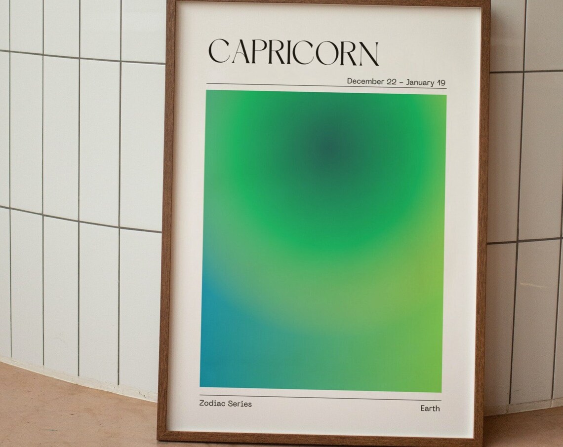 Capricorn Zodiac Aura Gradient Art Poster