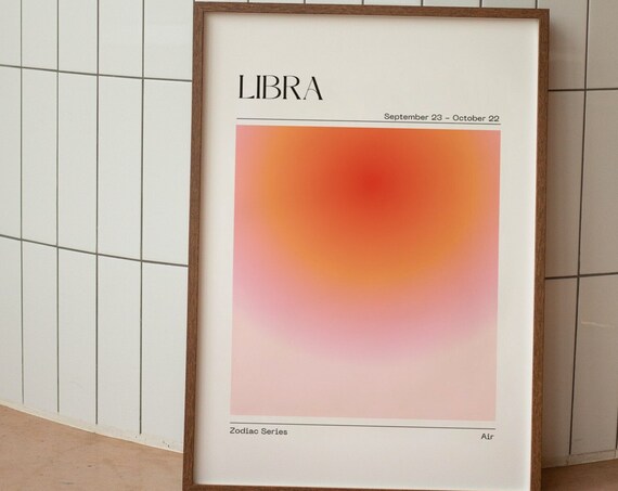Libra Zodiac Aura Gradient Art Print, Astrology