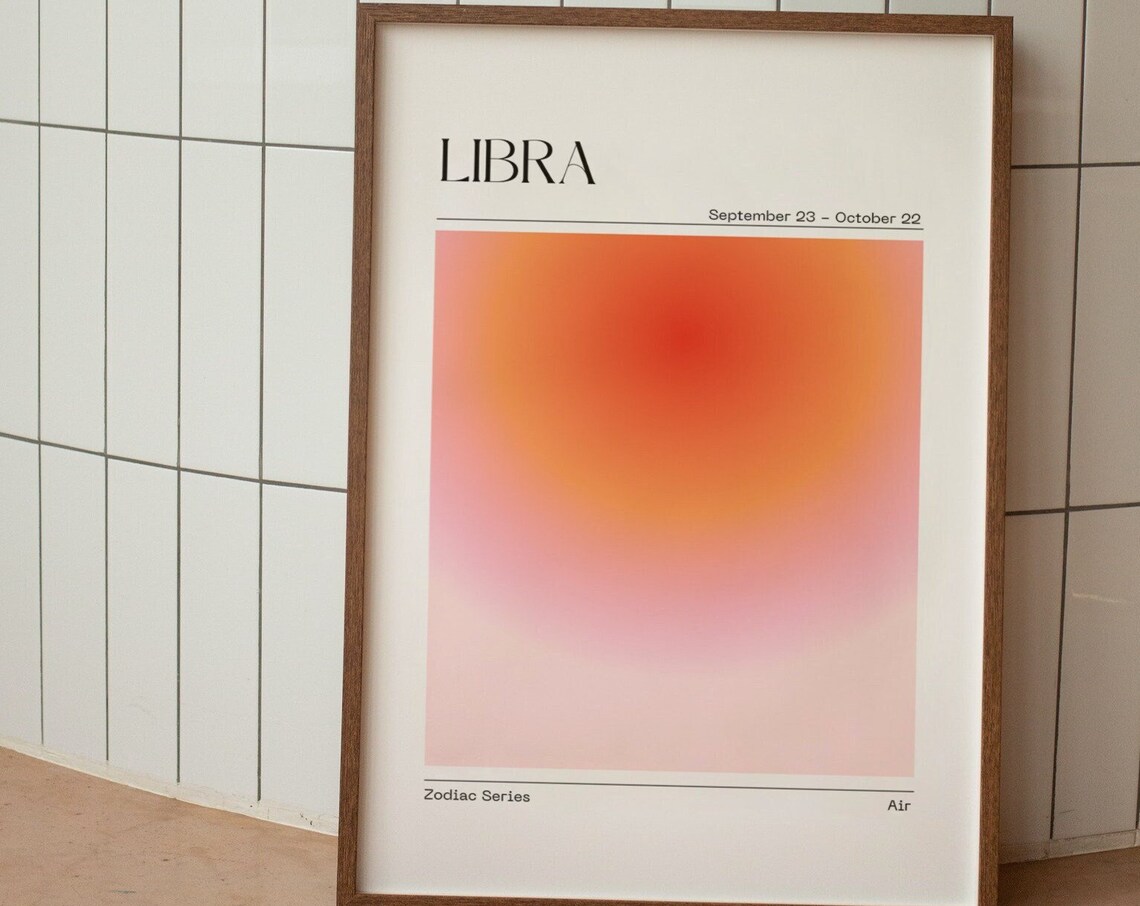 Libra Zodiac Aura Gradient Art Print, Astrology