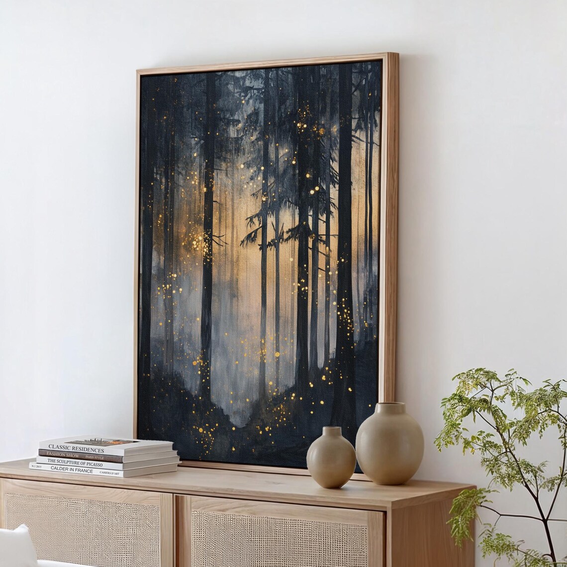 Twilight Enchanted Forest Poster, Mystical Woodland Glow