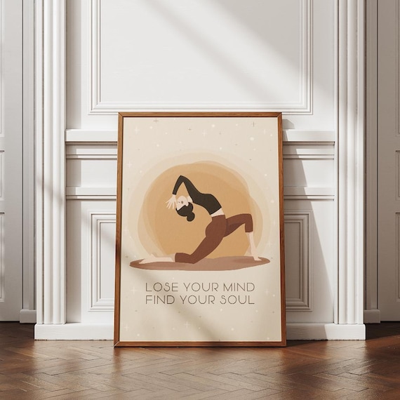 Lose Your Mind Find Your Soul Yoga Warrior Pose Boho Style Poster