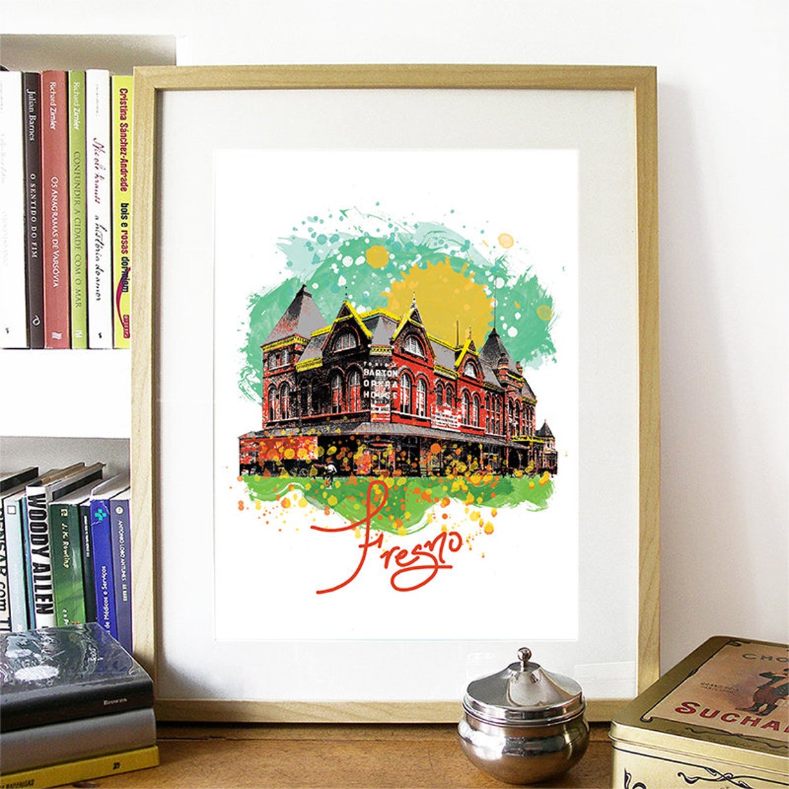 Fresno Print Fresno Skyline Fresno Art Fresno Poster Fresno Watercolor Fresno Art Print Fresno Map Fresno Wall Art Fresno California - Image 2