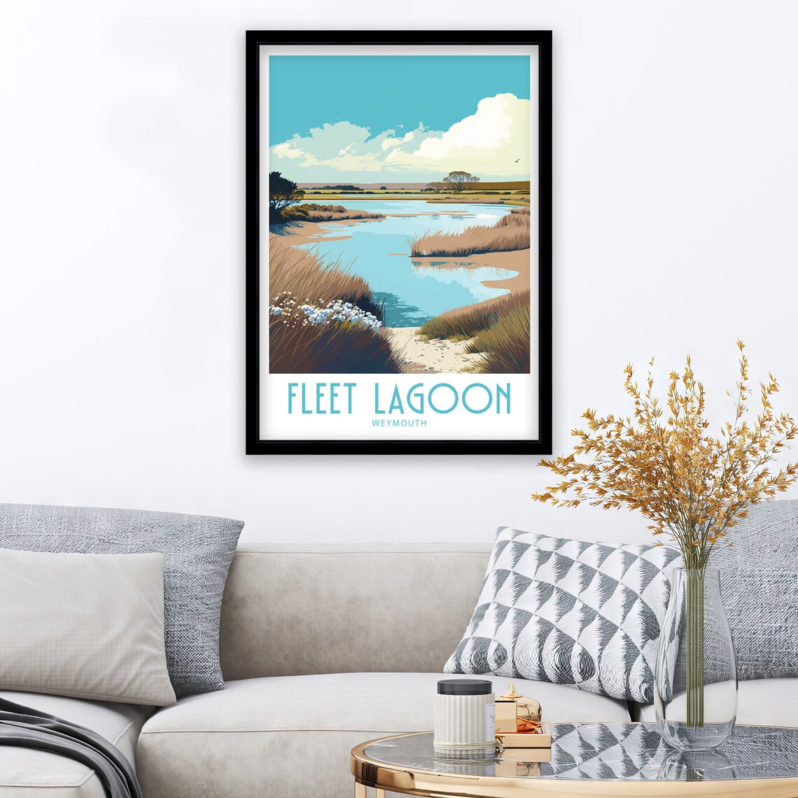 Fleet Lagoon Weymouth Dorset Peaceful Waters Vintage Travel Poster - Image 3