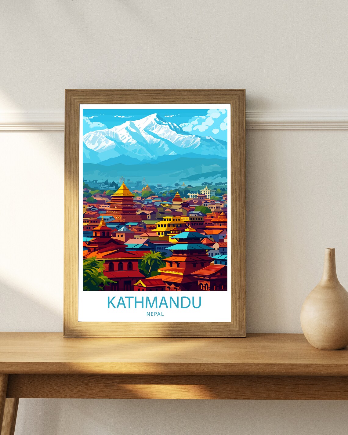 Kathmandu Travel Poster, Nepal Wall Decor - Image 3