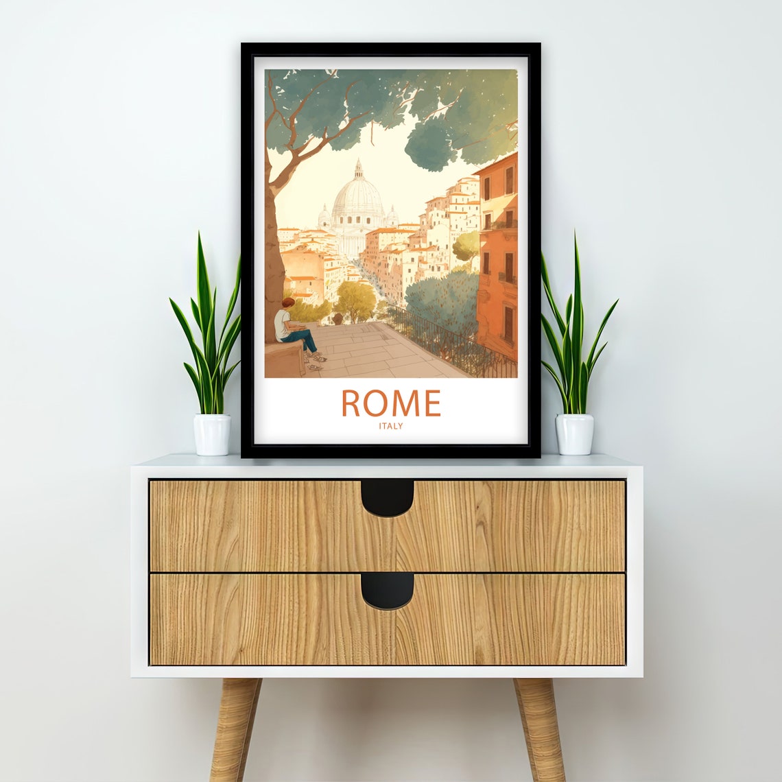 Rome Travel Print Wall Art Rome Italy Travel Poster Gift Rome Italy Scenic Wall Art Rome Italy Gift For Rome Italy Scenic Wall Decor Italy - Image 2