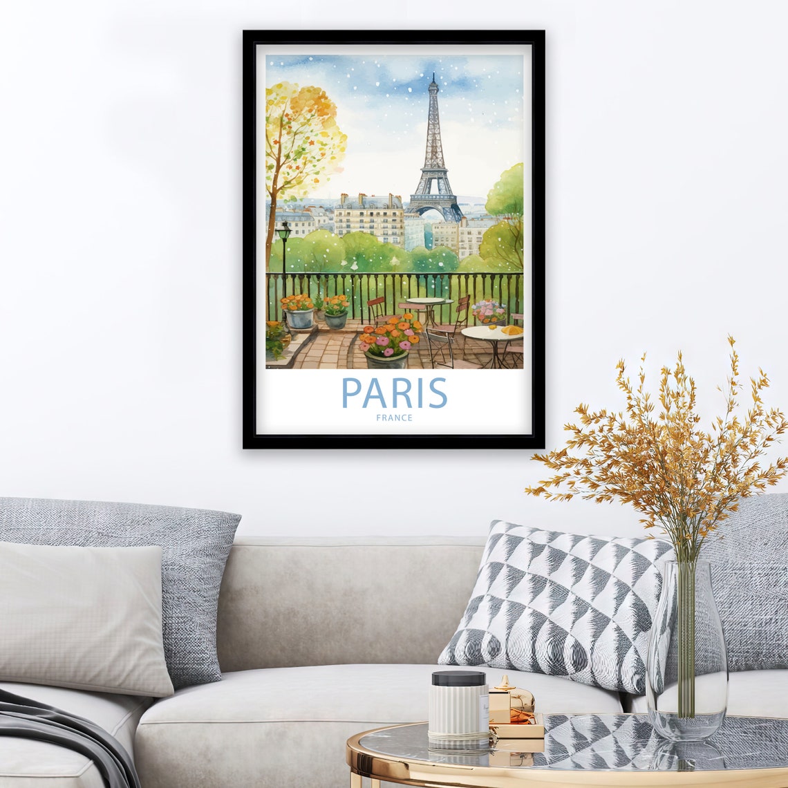 Eiffel Tower Paris Travel Print Wall Art Paris France Travel Poster Wall Hanging Home Dcor Paris France Gift Lover Paris France Art Lover - Image 4