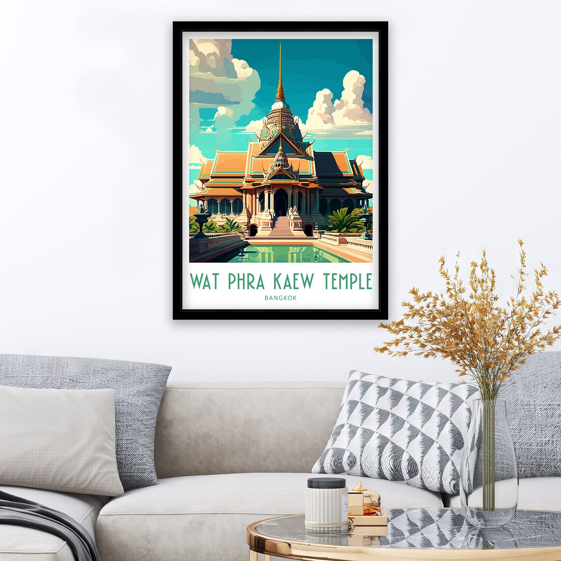 Bangkok Thailand Rooftop View Of Temples And Towers Sunset Poster - Image 3