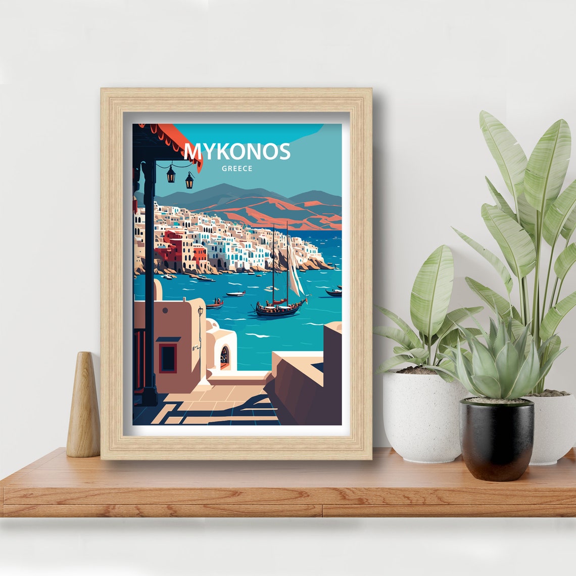 Mykonos Art Print Mykonos Print Greece Print Mykonos Wall Art Mykonos Poster Travel Poster Mykonos Travel Print Greece Art Print - Image 5