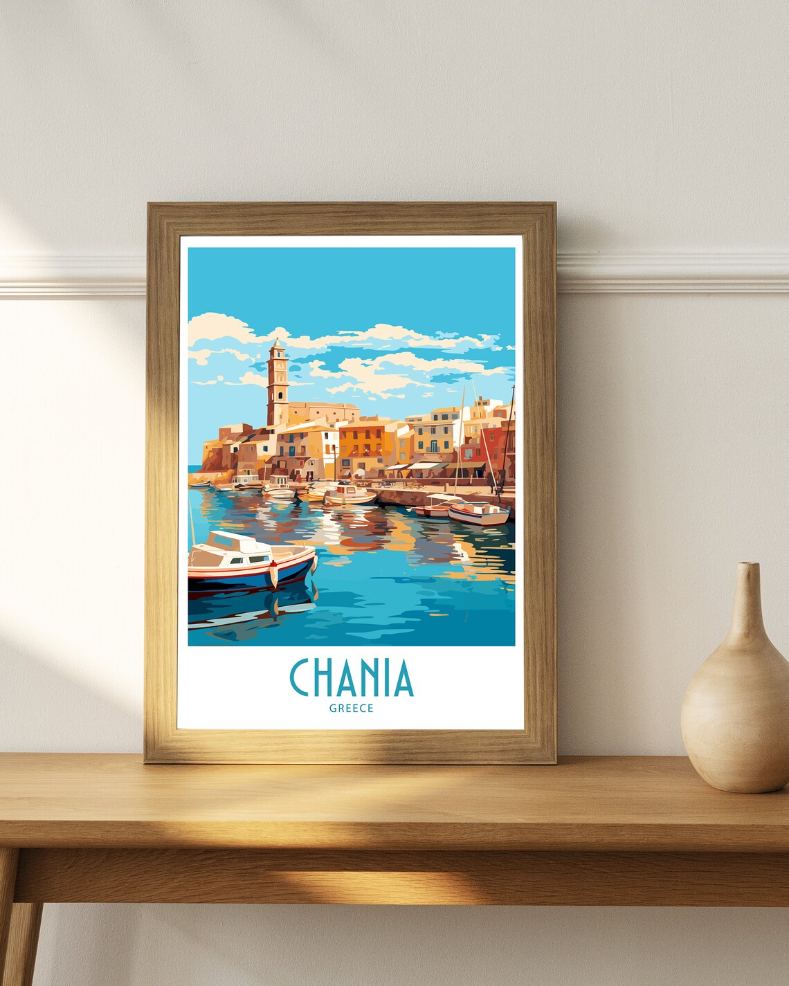 Chania Greece Travel Poster, Home Decor Art Print - Image 4