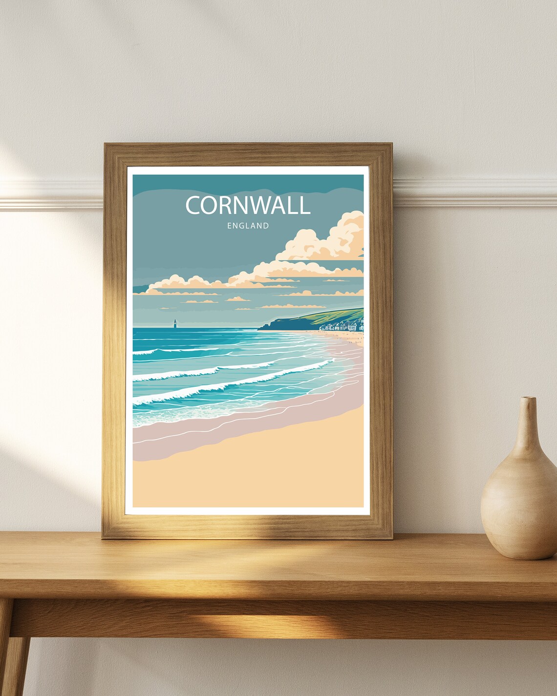 Cornwall Travel Poster Art Print - Image 2