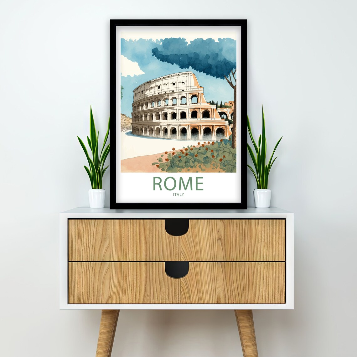 Rome Italy Colosseum Watercolor Amphitheater Ruins Landmark Poster - Image 3