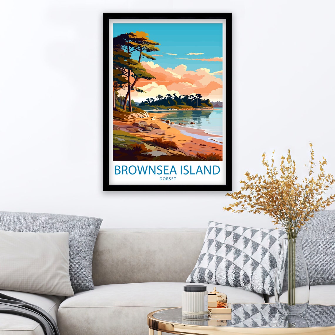 Brownsea Island Travel Print Brownsea Wall Decor Uk Brownsea Art Brownsea Wall Art Uk Poster Gift For Island Lovers Brownsea Island Poster - Image 2