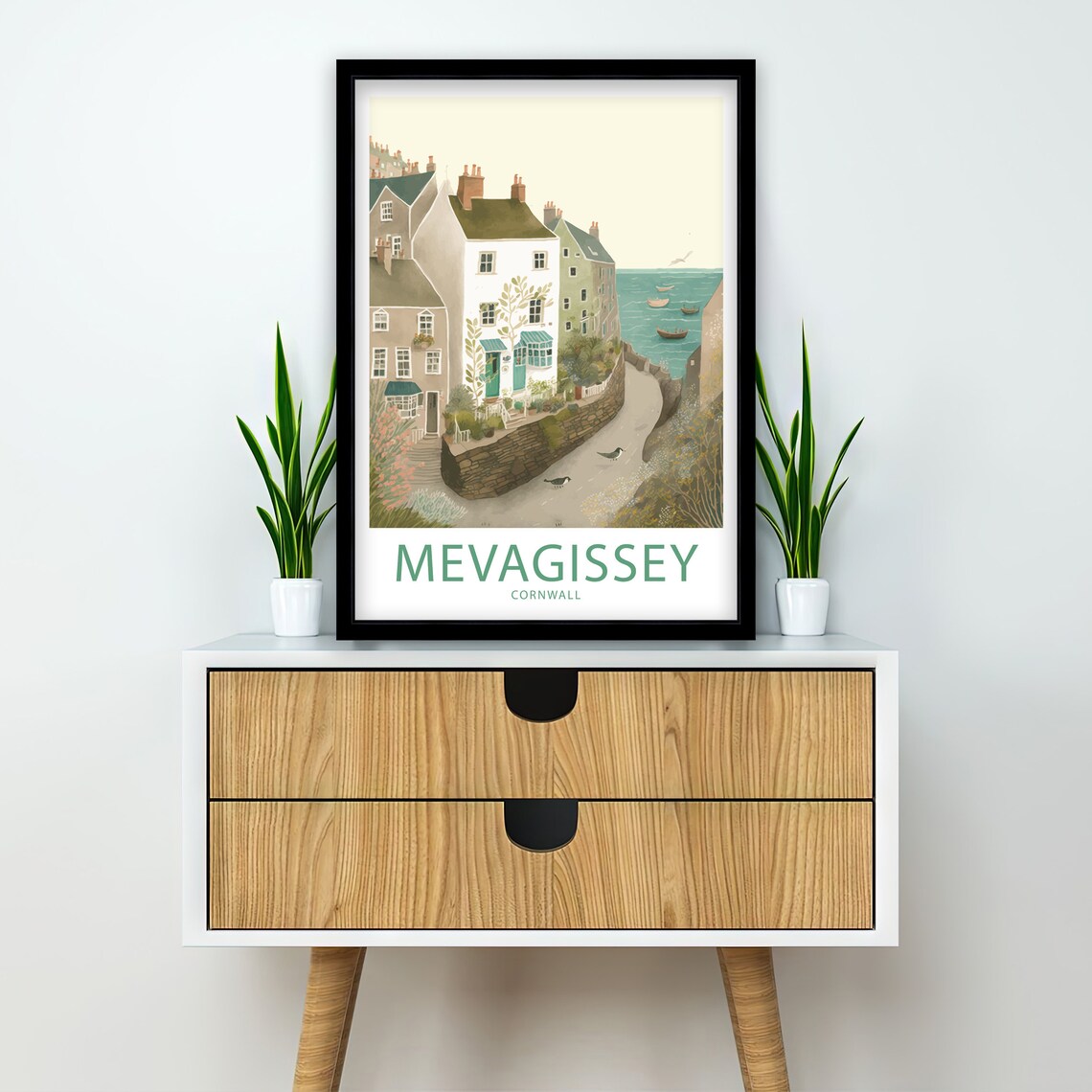 Mevagissey Travel Poster, Cornwall Scenic View - Image 2
