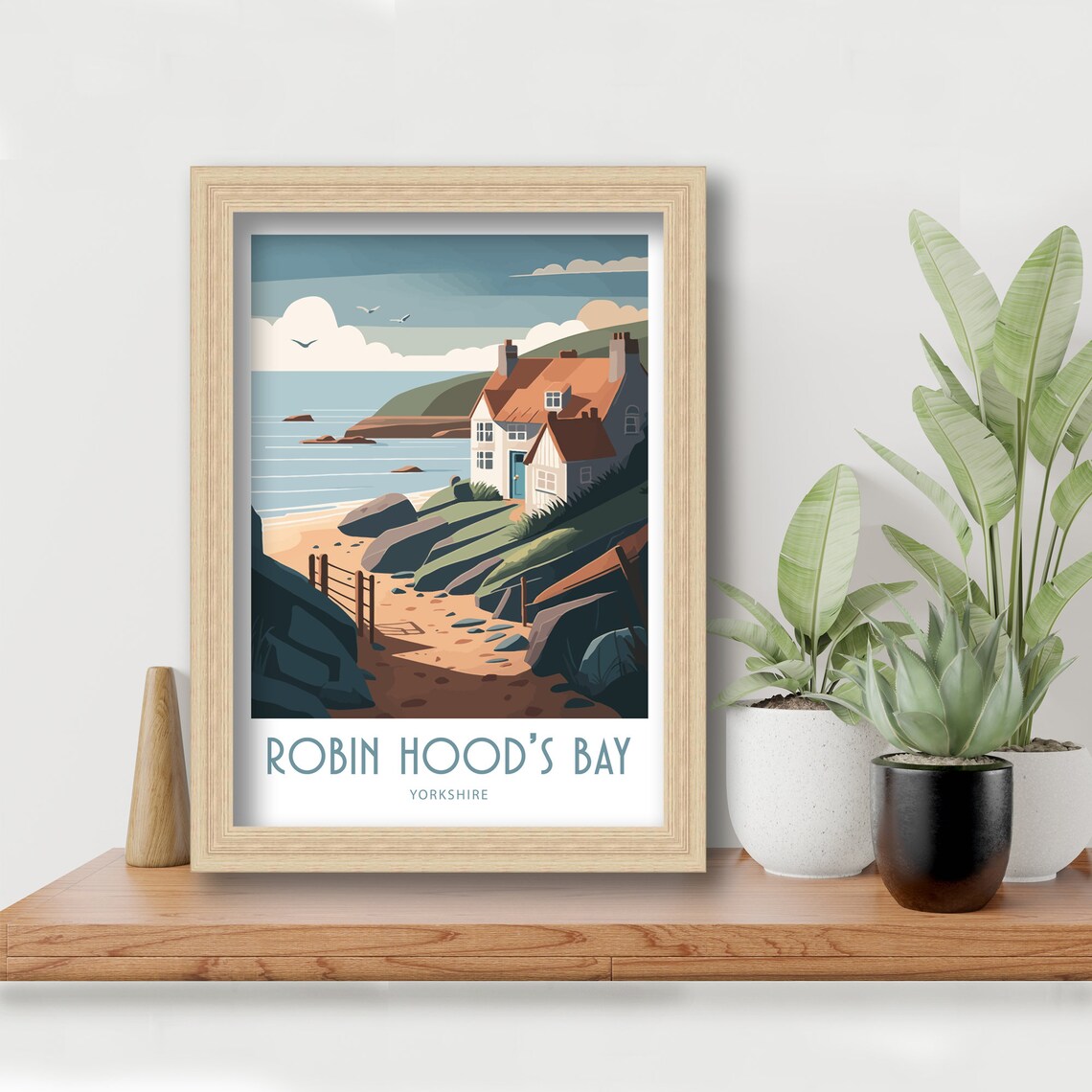 Robin Hoods Bay Travel Poster, North Yorkshire Coast - Image 3