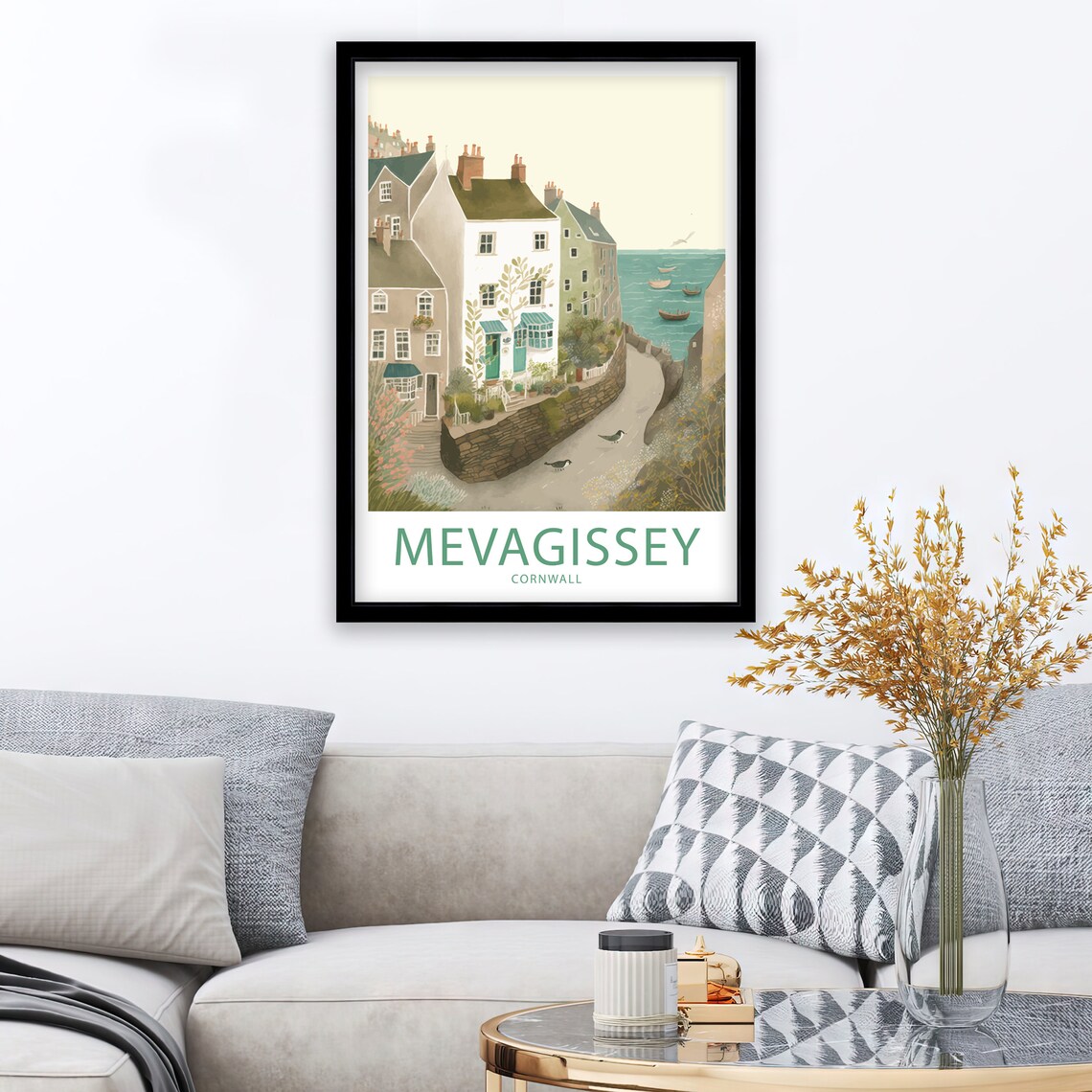 Mevagissey Travel Poster, Cornwall Scenic View - Image 3