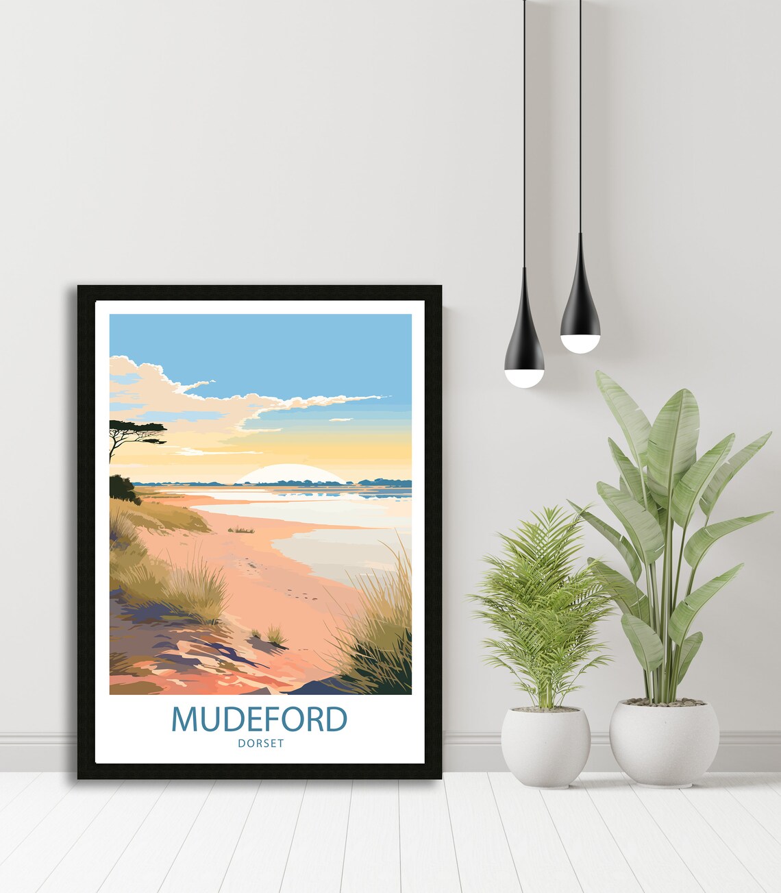 Mudeford Travel Poster, Coastal Town Decor - Image 4