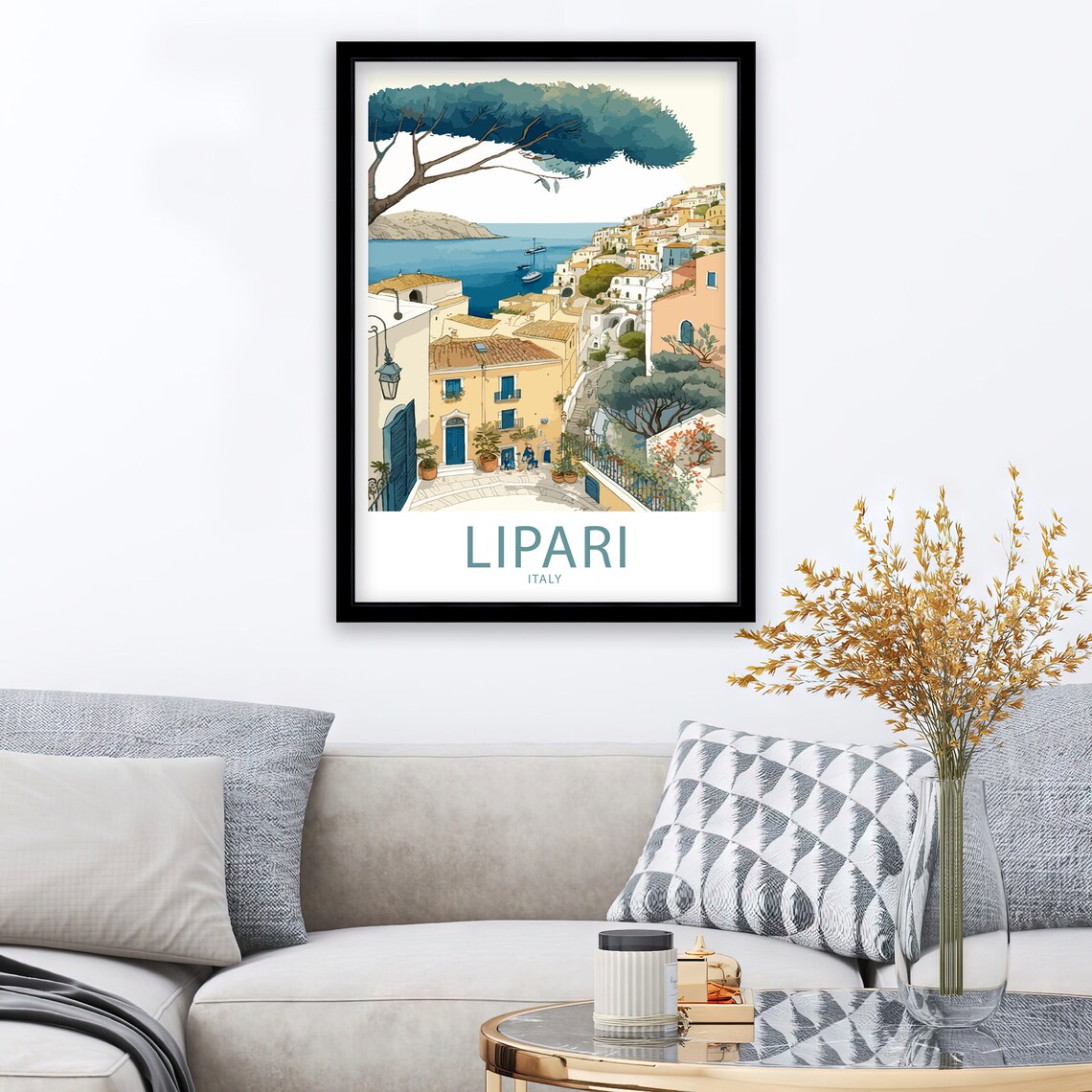 Lipari Travel Poster, Italy Scenic Wall Art - Image 3