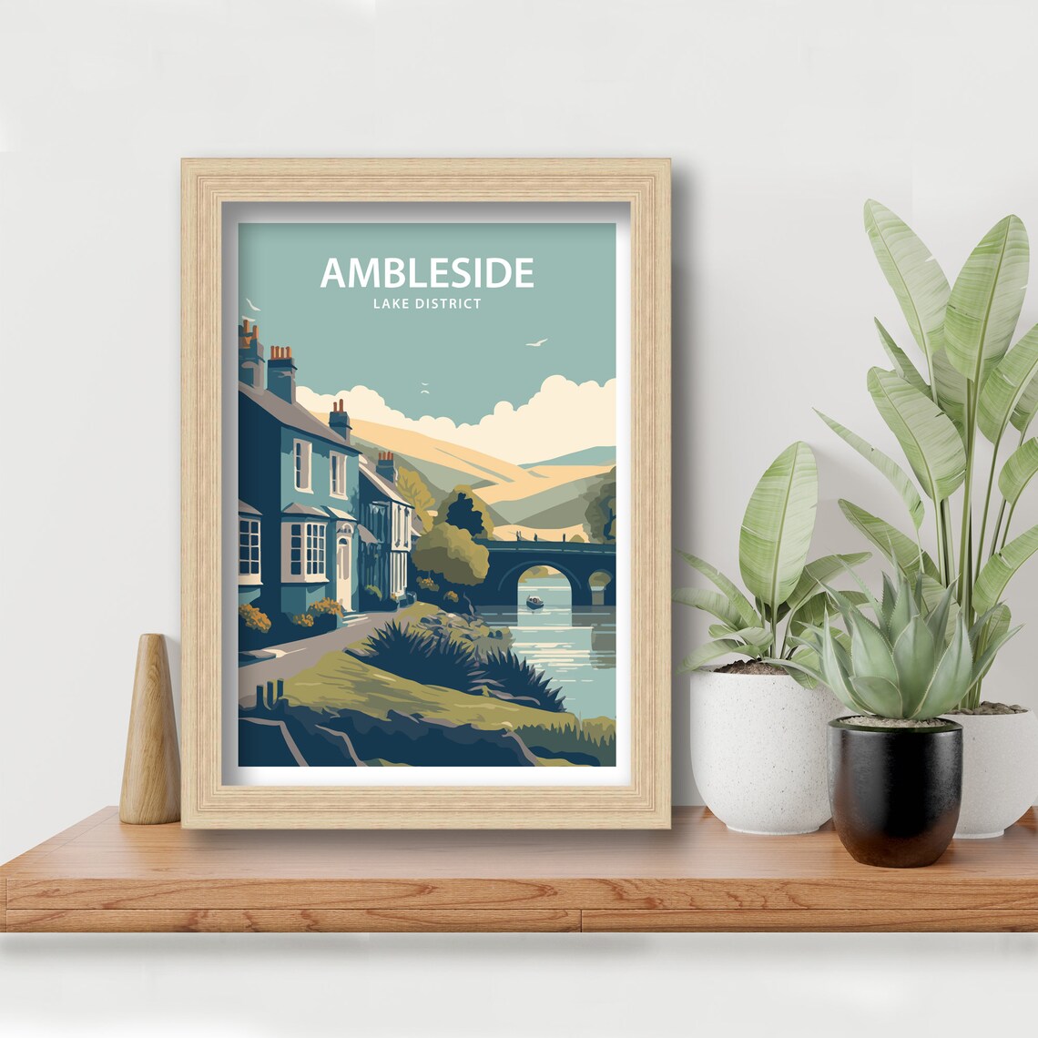 Ambleside Lake District England Riverside Bridge Vintage Travel Poster - Image 4