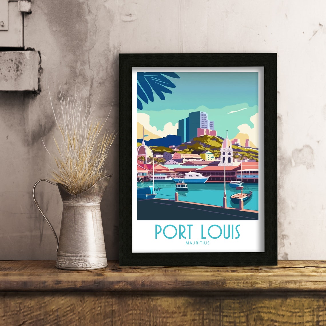 Port Louis Mauritius Harbor Cathedral And Clock Tower Sunset Poster - Image 3