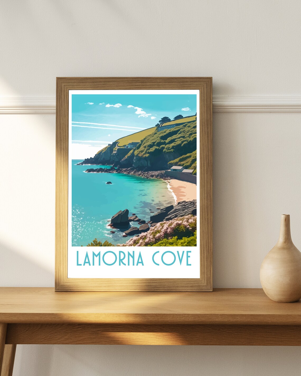 Lamorna Cove Travel Poster, Cornwall Art Print - Image 4