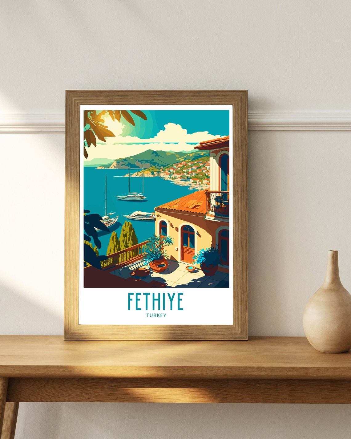 Fethiye Travel Print Wall Art Fethiye Turkey Travel Poster Gift Fethiye Turkey Scenery Wall Art Fethiye Turkey Gift Wall Art Fethiye Turkey - Image 4