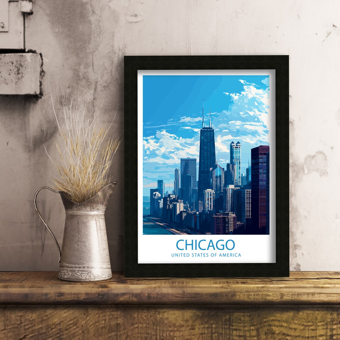 Chicago Illinois Downtown Skyline Towers Cityscape Day Travel Poster - Image 6