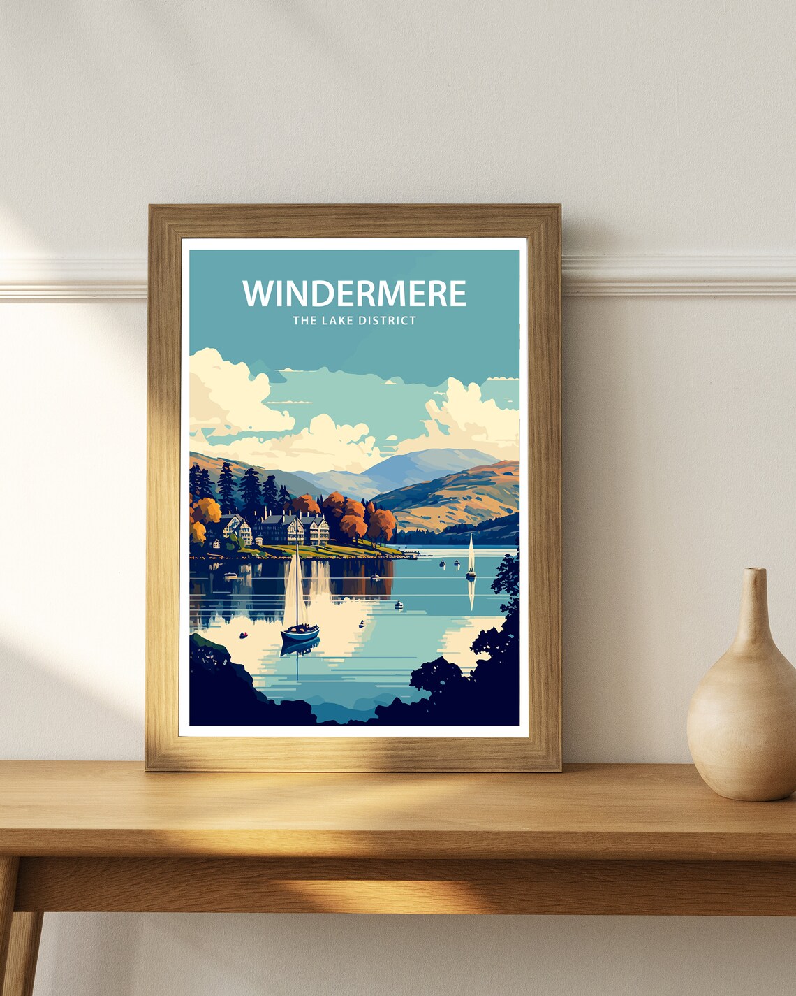 Windermere Travel Poster, Lake District Art Print - Image 3