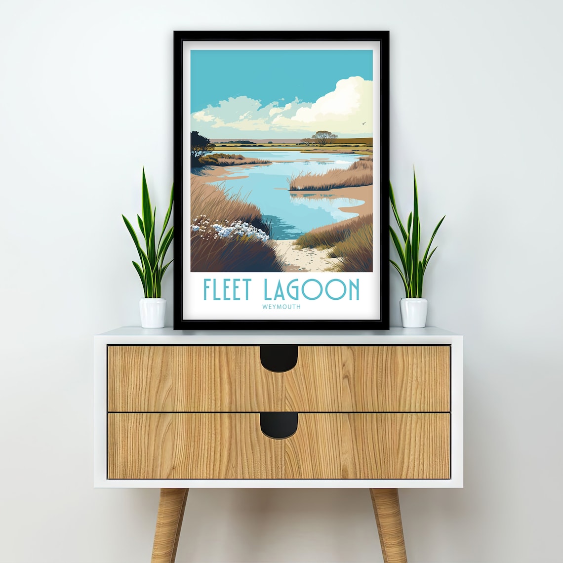 Fleet Lagoon Weymouth Dorset Peaceful Waters Vintage Travel Poster - Image 2