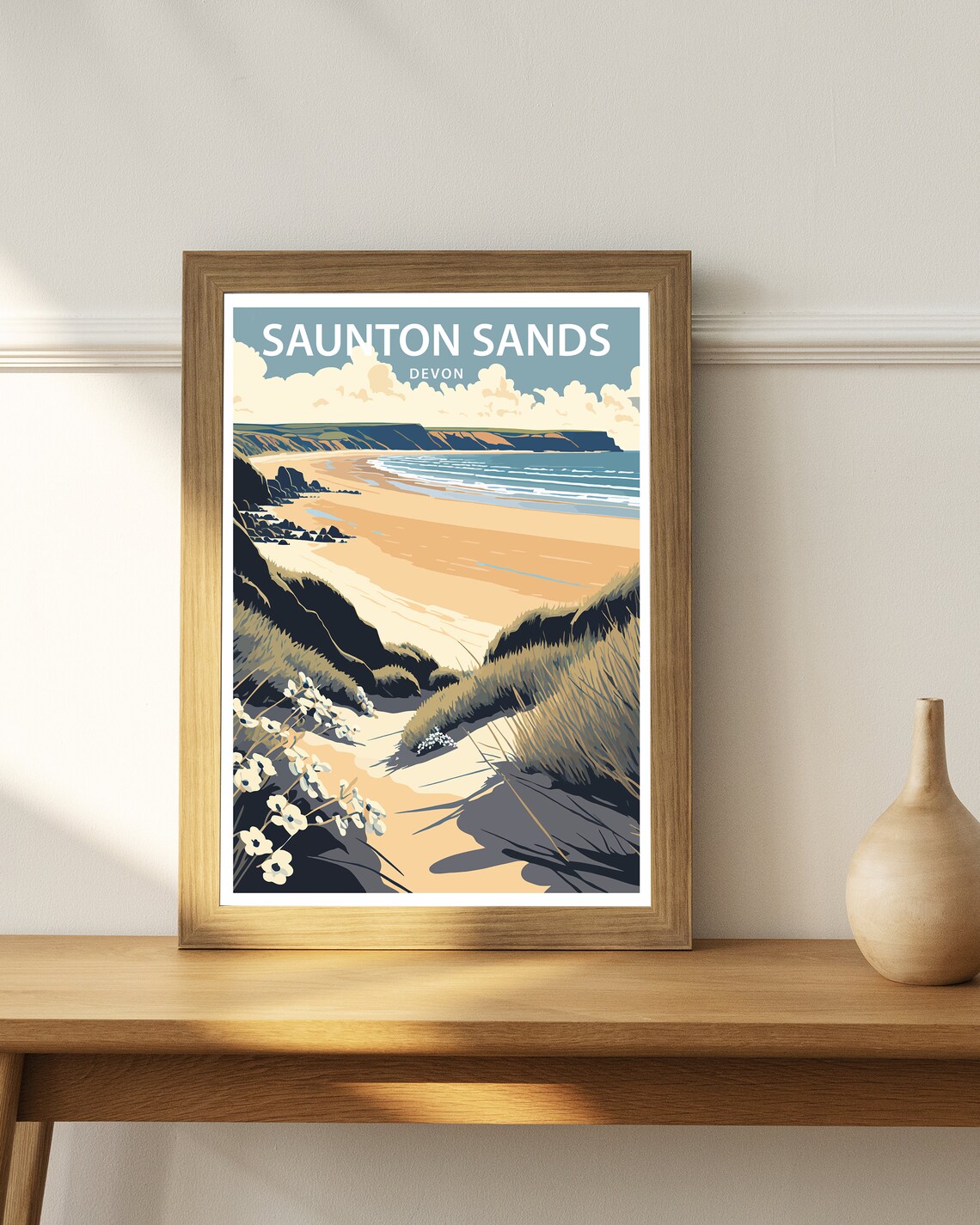 Saunton Sands Travel Poster, Coastal Art Print - Image 3