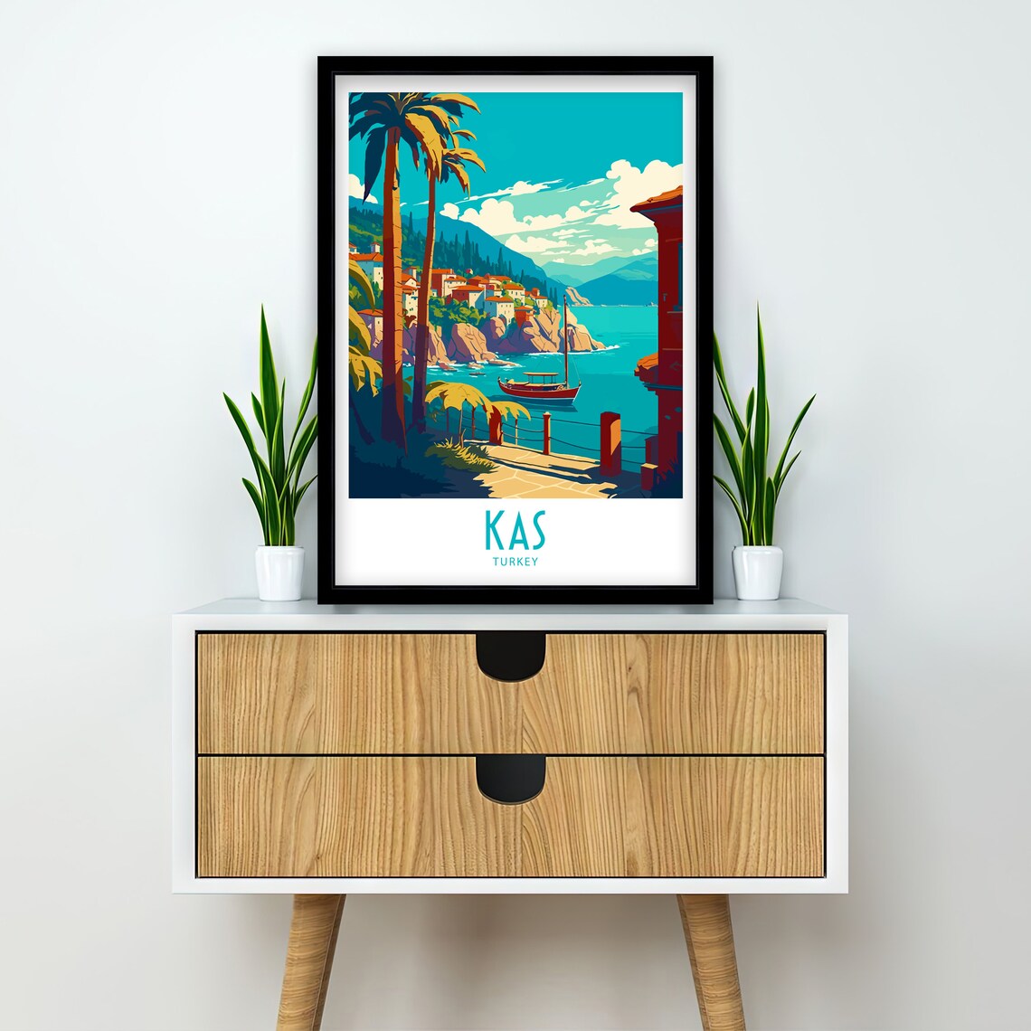 Kas Turkey Travel Poster, Europe Wall Art - Image 2