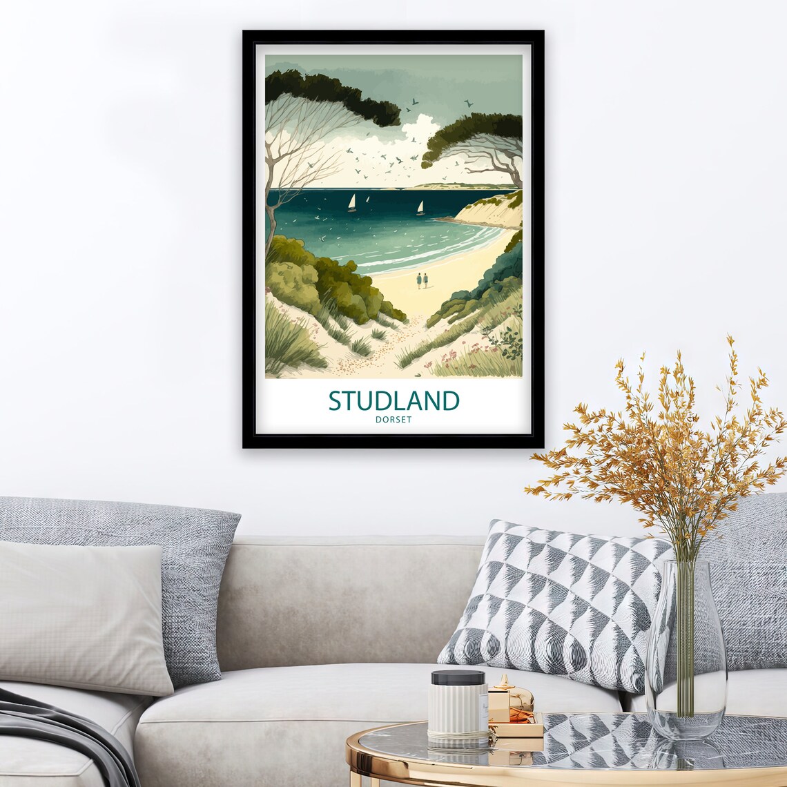 Studland Beach Travel Poster, Dorset Coast - Image 3